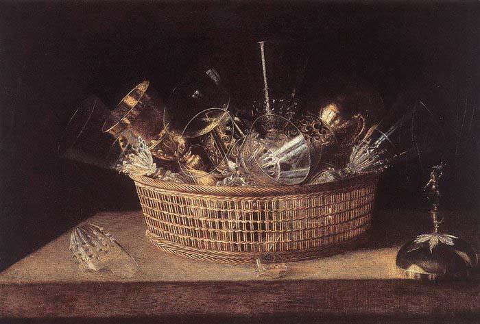 Sebastian Stoskopff Still-Life of Glasses in a Basket oil painting picture